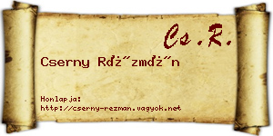 Cserny Rézmán névjegykártya